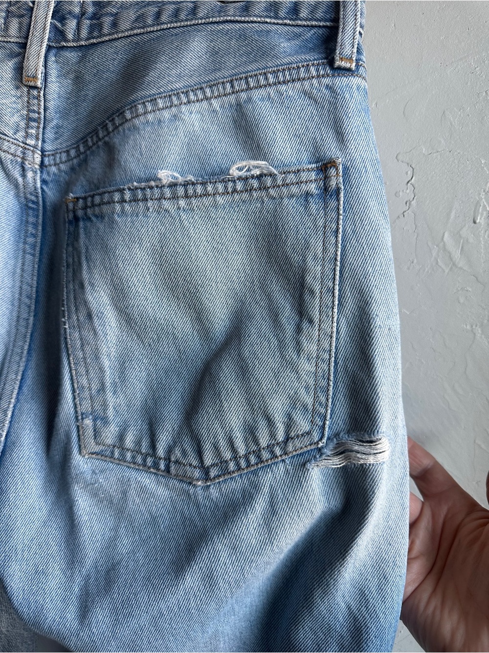AGOLDE 90s Crop Distressed Jeans 27 Vintage Wash Straight Leg Denim - Picture 5 of 13